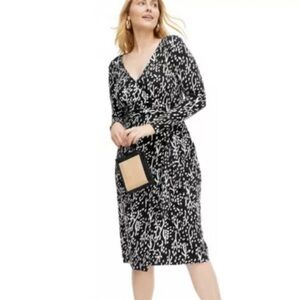 Diane Von Furstenberg Black Midi Sea Spots Wrap Dress DVF for Target Medium